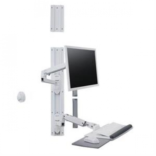 ERGOTRON LX Wall Mount System (bílý), držák na zeď, monitor, klávesnice ,+ přísl.