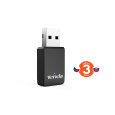 Tenda U9 WiFi AC650 USB Adapter, 633 Mb/s (433 + 200 Mb/s), 802.11 ac/a/b/g/n, OS Win XP/7/8/10/11
