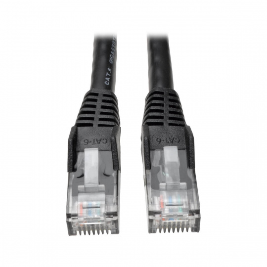 Tripplite Ethernetový kabel Cat6 Gigabit Snagless Molded (UTP) (RJ45 Samec/Samec), černá, 7.62m
