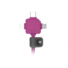 PowerCube USBcable USB-C CABLE, Pink, multi-vidlice (MicroUSB, Apple Lithning, USB-C), kabel 1,5m PowerCube USBcable USB-C CABLE, Pink, multi-vidlice (MicroUSB, Apple Lithning, USB-C), kabel 1,5m