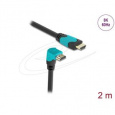 Delock High Speed HDMI kabel samec přímý na samec 90° pravoúhlý dolů 48 Gbps 8K 60 Hz 2 m