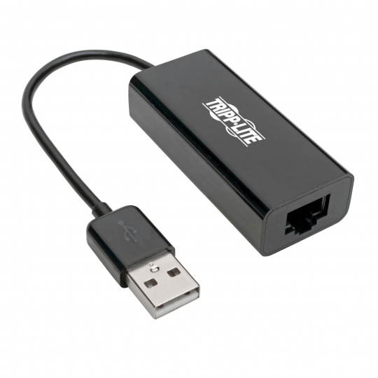 Tripplite Adaptér USB 2.0 / Gigabit Ethernet NIC, 10/100Mb/s, RJ45, černá
