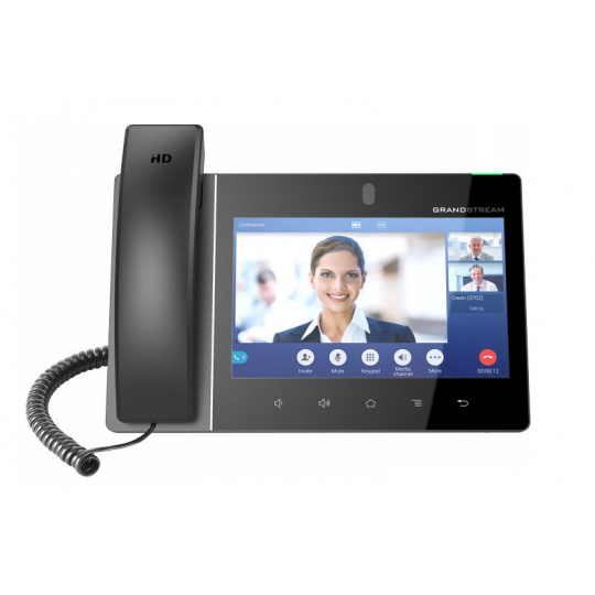 Grandstream GXV3380 SIP video telefon 8"TFT bar.dotyk.displ., android 7, 16 SIP úč.,7-way audiokonf.