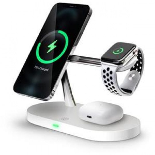 CONNECT IT MultiCharge 5 v 1 MagSafe Wireless Fast Charge bezdrátová nabíječka, BÍLÁ CONNECT IT MultiCharge 5 v 1 MagSafe Wireless Fast Charge bezdrátová nabíječka, BÍLÁ