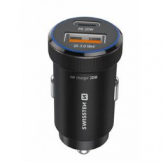 SWISSTEN CL ADAPTÉR PD, USB-C PD + USB-A, 20W ČERNÝ