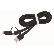 Kabel CABLEXPERT USB COMBO, MicroUSB + Lightning, 1m, černý Kabel CABLEXPERT USB COMBO, MicroUSB + Lightning, 1m, černý