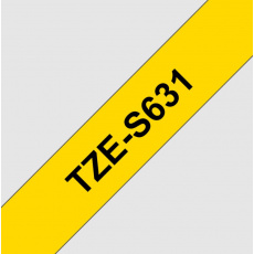 TZE-S631, žlutá/černá, 12mm TZE-S631, žlutá/černá, 12mm