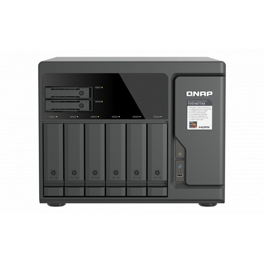 QNAP TVS-h877AX-R5-16G (AMD Ryzen 5, 16GB DDR5 RAM, 6x 3,5"+ 4x 2,5", 3x PCIe, 2x 2,5GbE, 2x 10GbE)