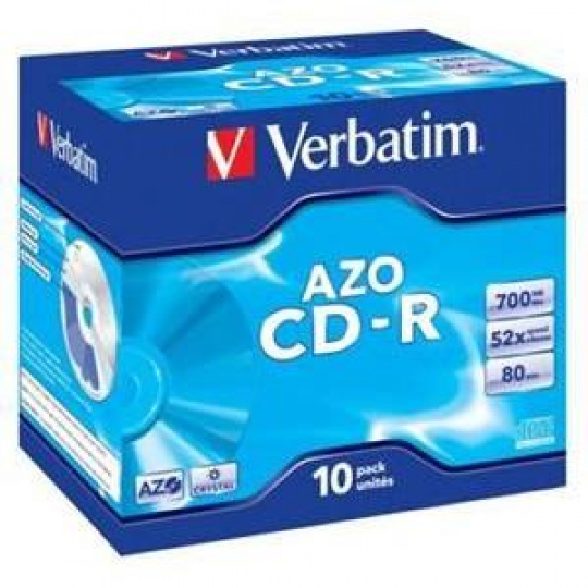 VERBATIM CD-R AZO 700MB, 52x, jewel case 10 ks