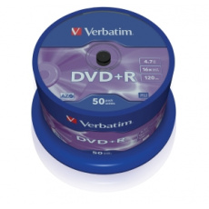 VERBATIM DVD+R(50-Pack),Spindl/MattSlvr/16x/4.7GB