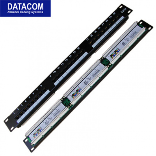 DATACOM Patch panel 24x RJ-45,Cat5e UTP,1U,19" LSA