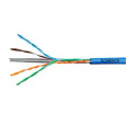 Kabel U/UTP Cat.6 4x2xAWG24 300 MHz, PVC modrý, Eca, 305m