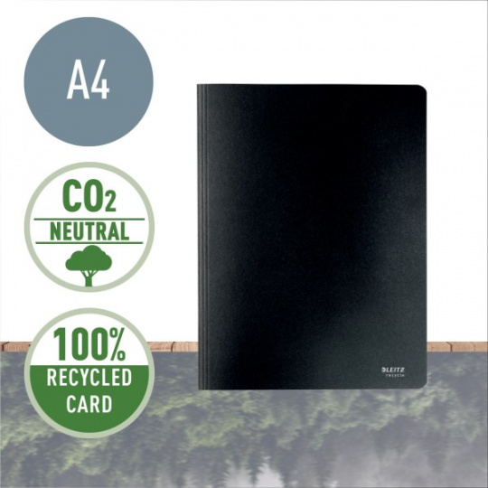 LEITZ Ekologické kartonové desky s rychlovazačem  RECYCLE, A4, černá