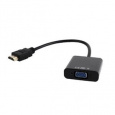 GEMBIRD kabelový adaptér HDMI na VGA + Audio, M/F, černá