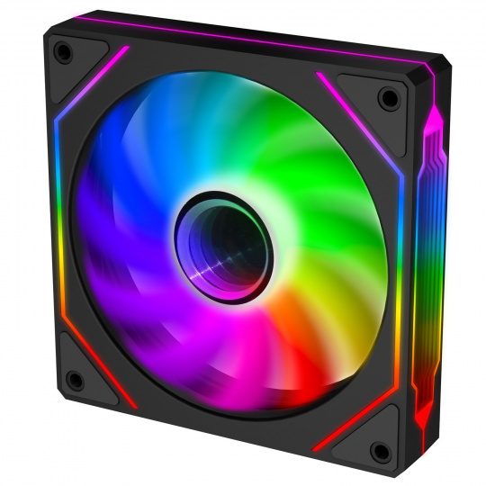 EVOLVEO 120UX-S, ventilátor, 120mm, 4pin molex, ARGB, slave, černý EVOLVEO 120UX-S, ventilátor, 120mm, 4pin molex, ARGB, slave, černý