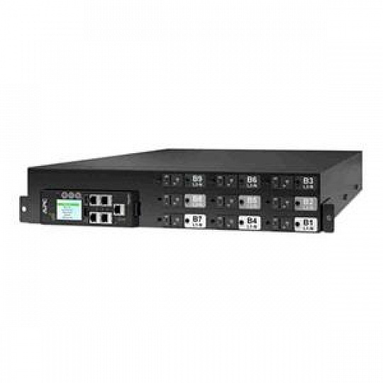 APC NetShelter Rack PDU Advanced Switched Metered, 2U, 3 fáze, 415 V, 41,4 kVA 60 A, 18 zásuvek APC NetShelter Rack PDU Advanced Switched Metered, 2U, 3 fáze, 415 V, 41,4 kVA 60 A, 18 zásuvek