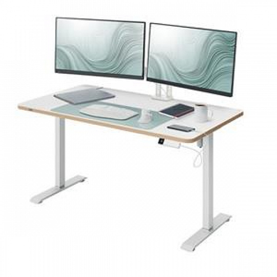 LEITZ Výškově nastavitelný elektrický ergonomický stůl Ergo bílý 120x70 cm + LEITZ Ergo základna