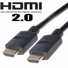PremiumCord HDMI 2.0 High Speed+Ethernet, zlacené konektory, 1m