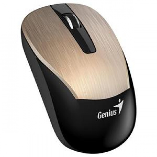 Genius ECO-8015 Myš, bezdrátová, optická, 1600dpi, dobíjecí,USB, zlatá