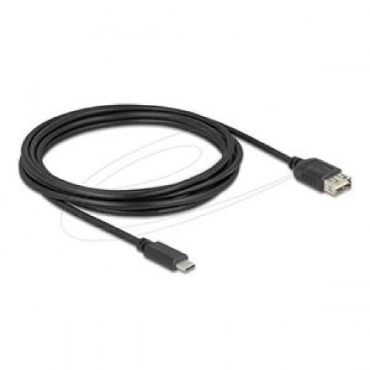 Delock USB 2.0 kabel USB Type-C samec na EASY USB Type-A samice 3 m, černý