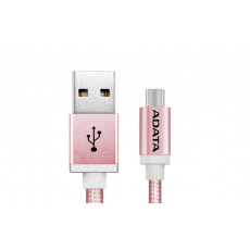 ADATA Micro USB kabel pletený 1m růžový ADATA Micro USB kabel pletený 1m růžový