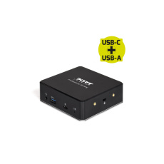 PORT CONNECT Dokovací stanice 8v1 USB-C, USB-A, dual video, HDMI, Ethernet, audio, USB 3.0