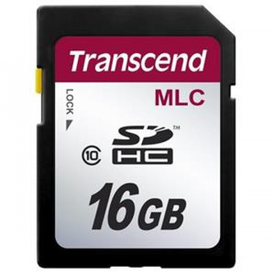 Transcend 16GB SDHC (Class 10) MLC průmyslová paměťová karta (bez adaptéru], 20MB/s R, 16MB/s W