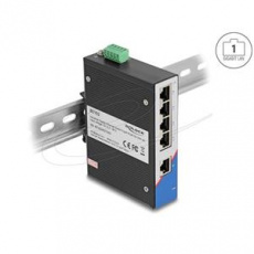 Delock Průmyslový Gigabit Ethernet Switch se 5 porty RJ45, na DIN lištu Delock Průmyslový Gigabit Ethernet Switch se 5 porty RJ45, na DIN lištu
