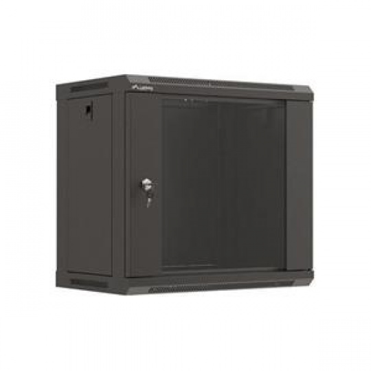 LANBERG 19" RACKOVÁ SKŘÍŇ PRO MONTÁŽ NA STĚNU 9U/540X350 (FLAT PACK) S PROSKLENÝMI DVEŘMI ČERNÁ