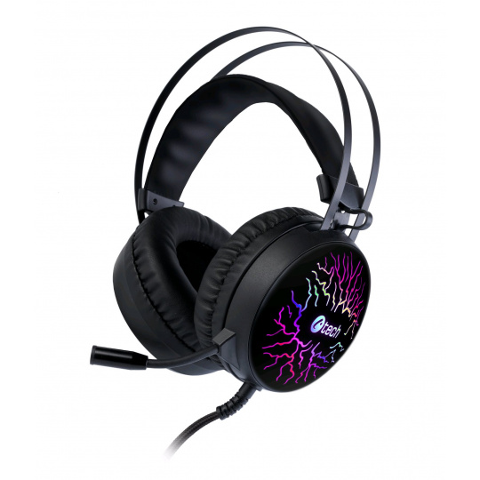 Herní sluchátka C-TECH Astro (GHS-16), casual gaming, LED, 7 barev podsvícení