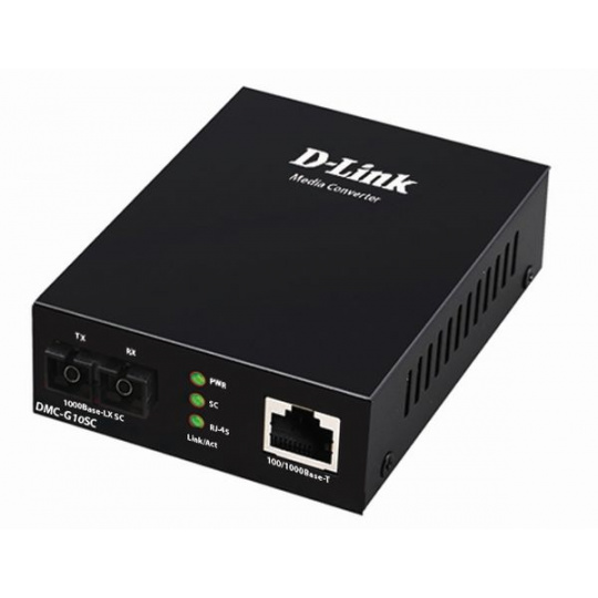 D-Link DMC-G10SC/E - 100/1000BaseT to 1000BaseLX (SC) Single-mode Media Converter (10 km)