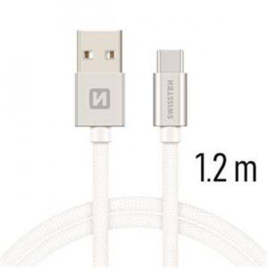 SWISSTEN DATA CABLE USB / USB-C TEXTILE 1,2M SILVER