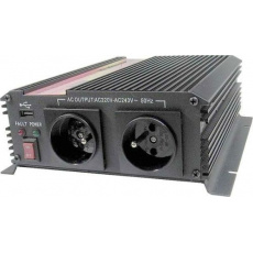 Měnič napětí Carspa CAR1KU-12 12V/230V+USB 1000W, modifikovaná sinus Měnič napětí Carspa CAR1KU-12 12V/230V+USB 1000W, modifikovaná sinus