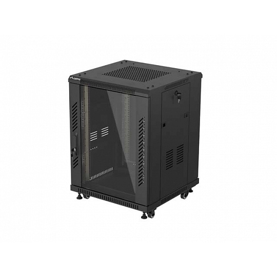 INSTALAČNÍ RACK 19" 15U 600X600 ČERNÉ SKLENĚNÉ DV