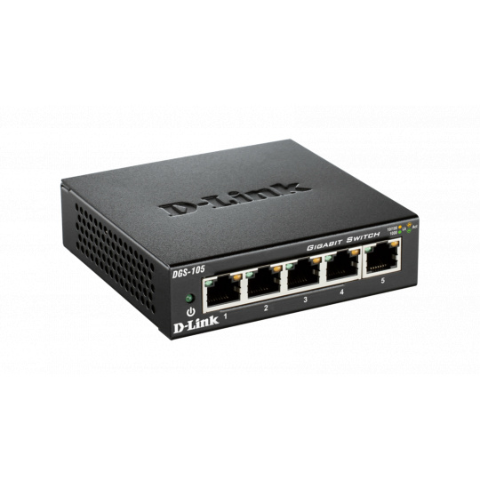 D-Link DGS-105GL Kovový 5-portový Gigabit stolní switch