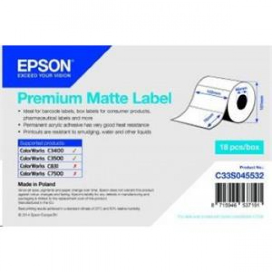 EPSON Premium Matte Label - Die-cut Roll: 102mm x 76mm, 440 labels