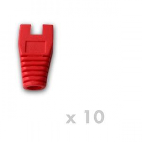 DATACOM Návlek pro plug RJ45 s výřezem červený (10ks)