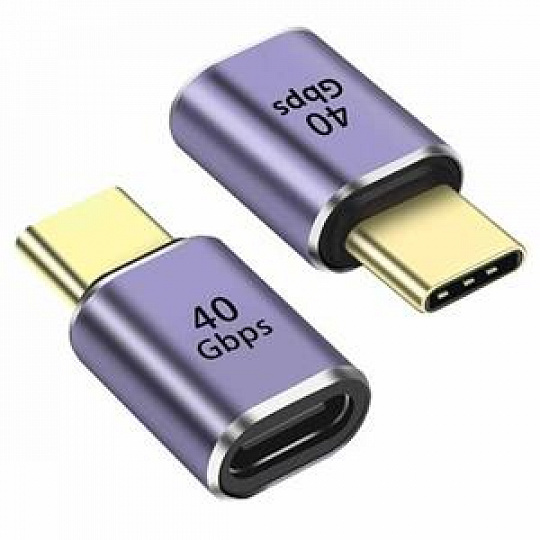 PremiumCord Adaptér USB-C Female - USB-C Male 40Gbps Aluminium