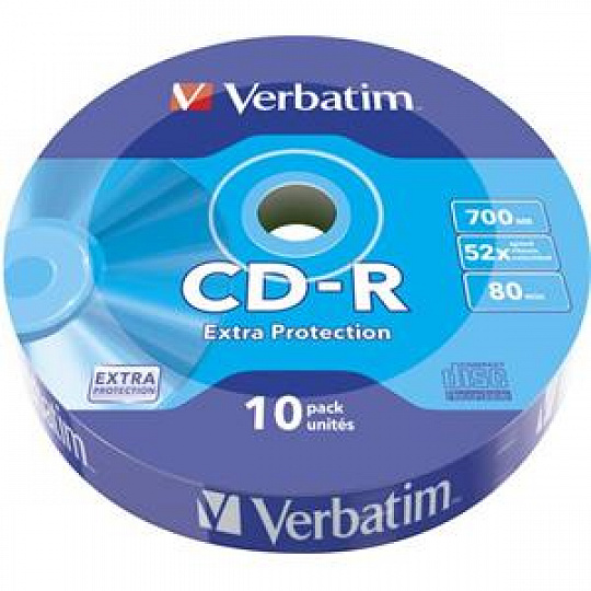 VERBATIM CD-R 700MB, 52x, wrap 10 ks VERBATIM CD-R 700MB, 52x, wrap 10 ks