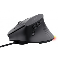 Trust GXT145 REXXA/Ergonomická/Optická/Pro praváky/12 800 DPI/Drátové USB-A/Černá