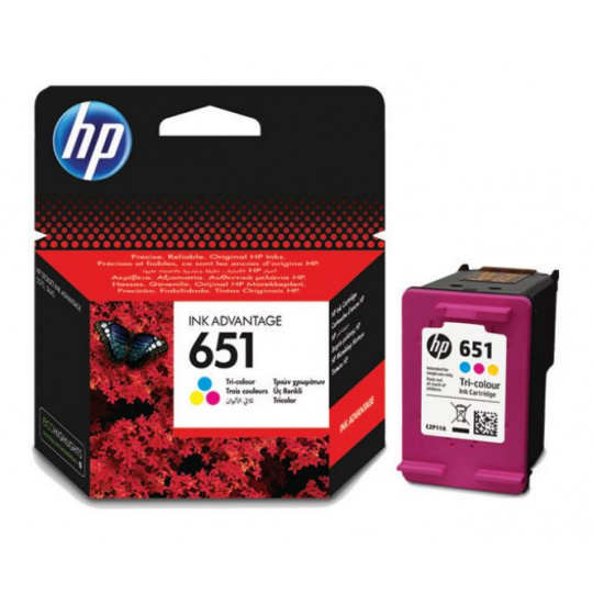 HP 651 3barevná ink kazeta, C2P11AE