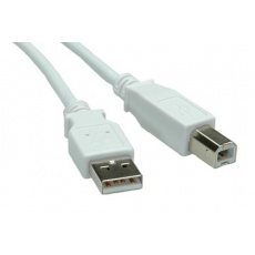 Kabel USB 2.0 A-B 1,8m, bílý/šedý