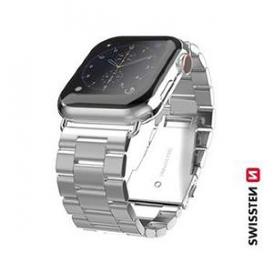 SWISSTEN REMÍNEK PRO APPLE WATCH KOVOVÝ 38-40 mm STRÍBRNÝ