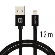 SWISSTEN DATA CABLE USB / LIGHTNING TEXTILE 1,2M BLACK SWISSTEN DATA CABLE USB / LIGHTNING TEXTILE 1,2M BLACK