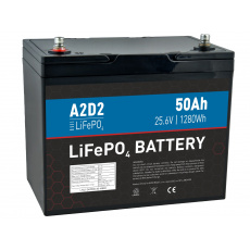 A2D2 baterie LiFePO4 25,6V 50Ah M8 A2D2 baterie LiFePO4 25,6V 50Ah M8