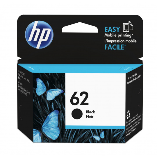 HP 62 Black Ink Cartridge, HP 62 Black Ink Cartridge