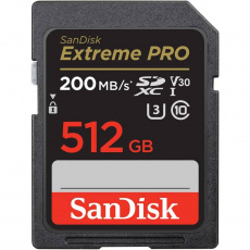 SanDisk Extreme PRO/SDXC/512GB/200MBps/UHS-I U3 / Class 10/Černá