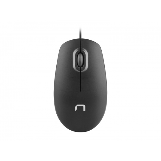 Natec laserová myš HAWK/1000 DPI/Kancelářská/Laserová/1 000 DPI/Drátová USB/Černá