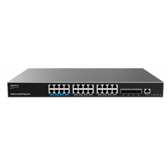 Grandstream GWN7813P Layer 3 Managed Network PoE Switch, 24 portů / 4 SFP+, VLAN, DHCP, Stacking