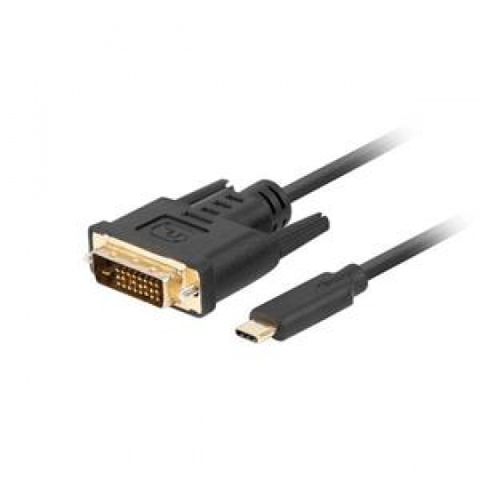 Lanberg USB-C(M)->DVI-D(24+1)(M) kabel 3m černá